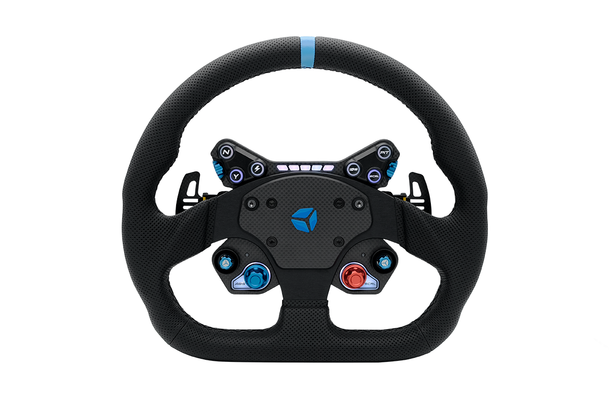 Cube Controls - GT PRO V2 – Reparto Corse Perforated leather 2 paddles - Black - Pagnian Advanced Simulation