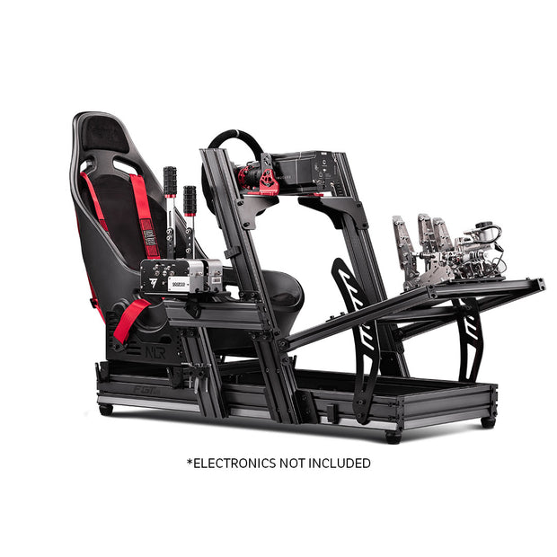 Next Level Racing F-GT Elite Formula & GT Aluminium Profile Simulator Cockpit -Side and Front Mount Edition + ES1 Seat Add on