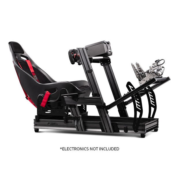 Next Level Racing F-GT Elite Formula & GT Aluminium Profile Simulator Cockpit - Wheel plate Edition + ES1 Seat Add on