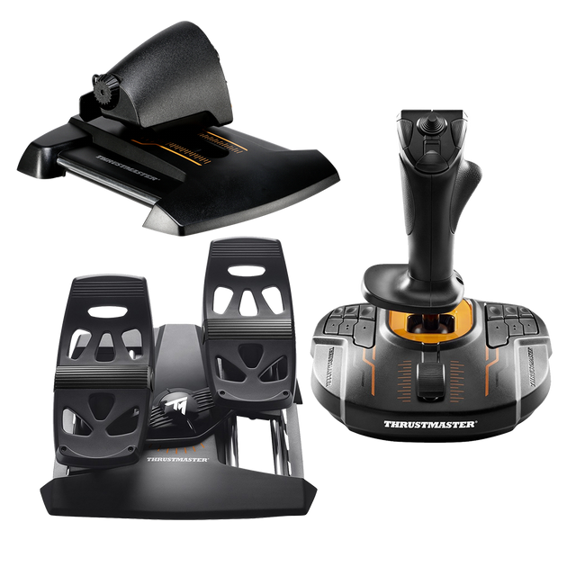 Thrustmaster T16000m Flight Stick + Thrustmaster Rudders + Thrustmaster Throttle - Pagnian Advanced Simulation