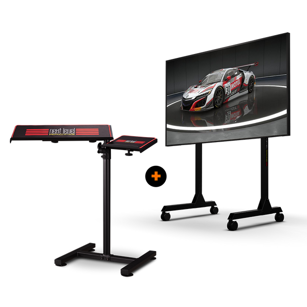 Next Level Racing Free Standing Keyboard and Mouse Stand + Free Standing Single Monitor Stand - Pagnian Advanced Simulation